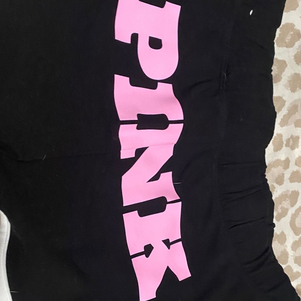 PINK Victoria's Secret Black Shorts with Pink Lettering